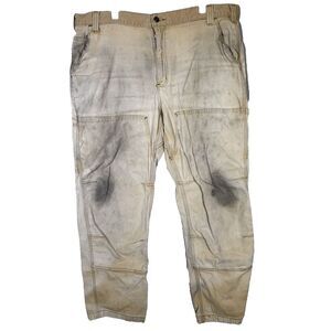 Carhartt Men's Workwear Pants 40 X 30 Tan Stretch Relaxed Fit Straight Leg M987